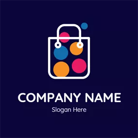Handbag Logo Colorful Bubble and White Bag logo design