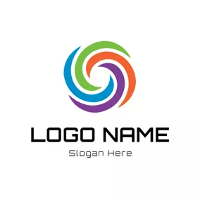 Abstract Logo Colorful Centripetal Round logo design