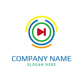 Vlog Logo Colorful Circle and Play Button logo design