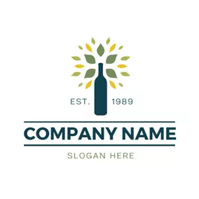 Bottle Logo Colorful Decoration and Blue Bottle logo design