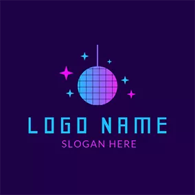 聚會Logo Colorful Disco Ball Icon logo design
