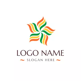 Tribal Logo Colorful Flower Tribal Symbol logo design