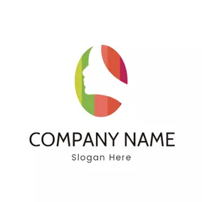 Fashion & Beauty Logo Colorful Hair and White Female Head logo design