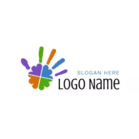 STEM Logo Colorful Hand and Stem Symbol logo design