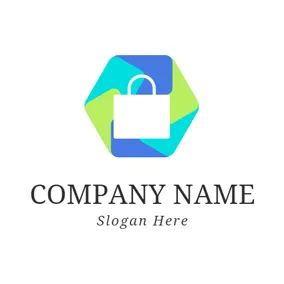 Handbag Logo Colorful Hexagon and White Bag logo design