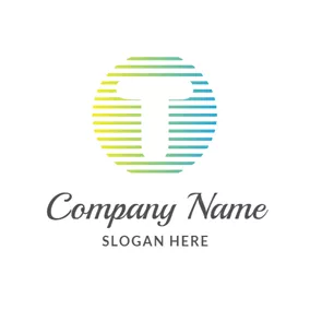 Letter Logo Colorful Hollow Letter T logo design