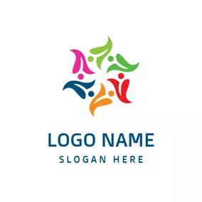 Abstract Logo Colorful Lily Blossom logo design