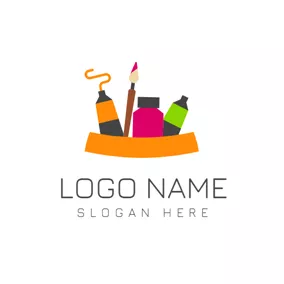 Club Logo Colorful Paintbrush and Pigment logo design