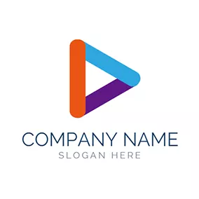 Play Button Logo Colorful Triangle Ring Play Button logo design