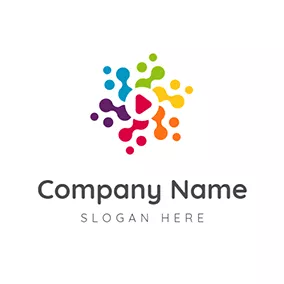 Mosaic Logo Colorful Twirl Play Button Mosaic logo design