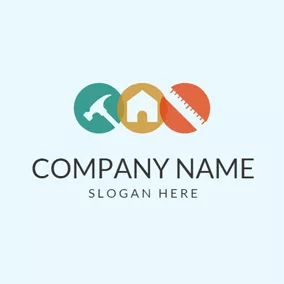 家Logo Colourful Circle and Tool logo design