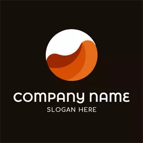 Abstract Logo Combined Orange and White Circle logo design