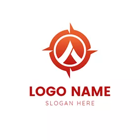 Camping Logo Compass Tent and Camping logo design