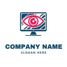 Monitor Logo Computer Eye Monitor logo design