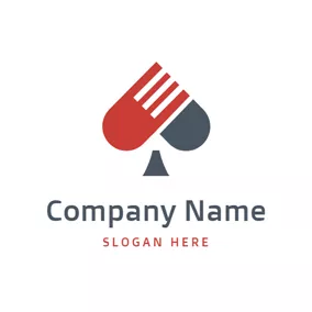 Gambling Logo Conjoint Red and Gray Ace Icon logo design