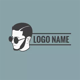 Fashion & Beauty Logo Cool Flattop Hipster logo design