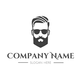 Sunglasses Logo Cool Glasses and Hipster Head logo design