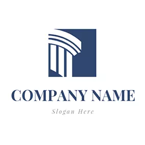 Law Firm Logo Court Building and Lawyer logo design