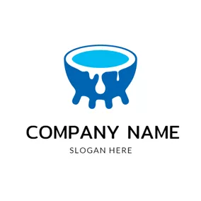 Milk Logo Cow and Milk Icon logo design