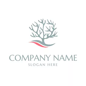 Coral Logo Creative and Simple Gray Coral logo design