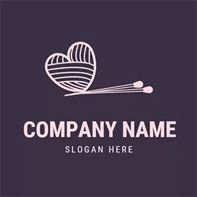 Knitting Logo Creative Heart Woolen Crochet logo design