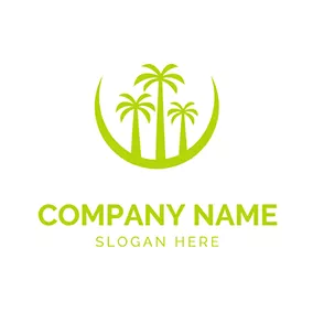 Jungle Logo Crescent Coconut Tree Jungle logo design