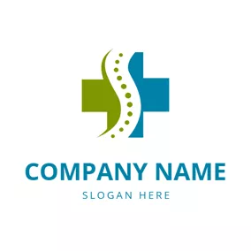 Medical & Pharmaceutical Logo Cross and Abstract Spine logo design