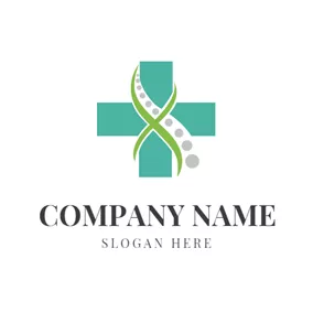 Spine Logo Cross and Vertebral Column logo design