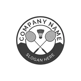 Badminton Logo Cross Badminton Bat and Tennis logo design