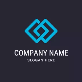 Loop Logo Cross Blue Square and Fusion logo design