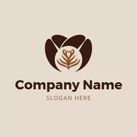 Kaffee-Logo Cross Brown Coffee Bean logo design