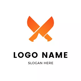 Butcher Logo Cross Butcher Knives logo design