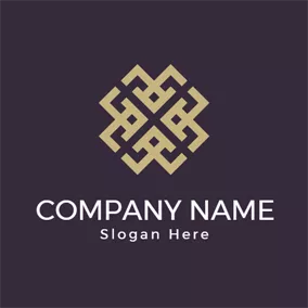 銀行Logo Cross Golden Rectangle logo design
