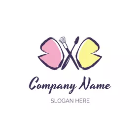 Fashion & Beauty Logo Cross Make Up Brush logo design