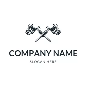 Tattoo Logo Cross Tattoo Needle Icon logo design