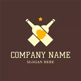 Food & Drink Logo Cross Yellow Bottle logo design