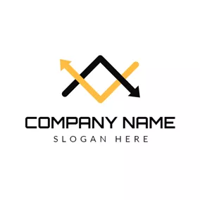 證券Logo Crossed Black and Yellow Arrow logo design