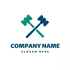 Attorney & Law Logo Crossed Hammer and Lawyer logo design