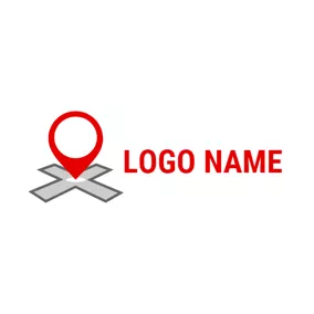 GPS Logo Crossroad and Gps Location logo design