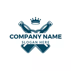 Bier Logo Crown Beer Bottle Cheers logo design