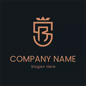 Sr Logo Crown Shield Abstract Letter S R logo design