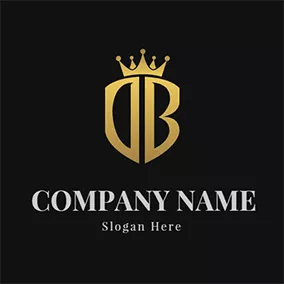 Letter Logo Crown Shield and Letter D B logo design