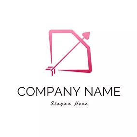 愛Logo Cupid Arrow Bow and Love logo design