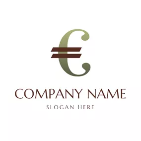 Finance & Insurance Logo Curly Gradient Euro Symbol logo design