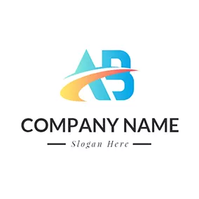 Ab Logo Curve Gradient Letter A B logo design
