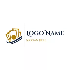 會計 Logo Curve Money and Accounting logo design