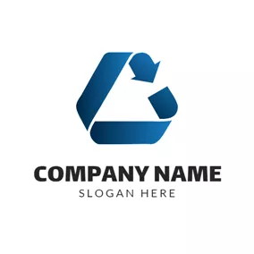 Environment & Green Logo Curving Blue Arrow logo design