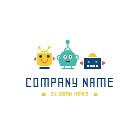 colorful robot logo