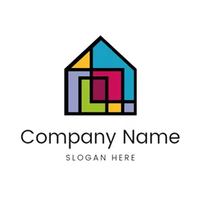 Villa Logo Cute and Vibrant Colorful House logo design
