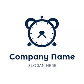 Clock Logo Cute Blue Clock Icon logo design